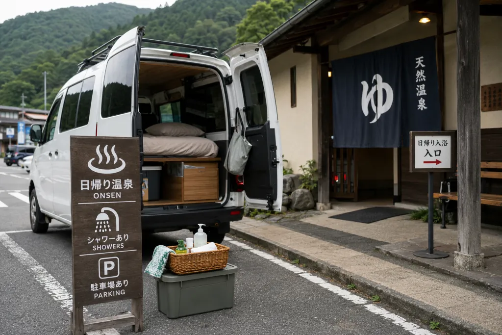 Vivre en van au Japon : comment gérer douche et toilettes en déplacement